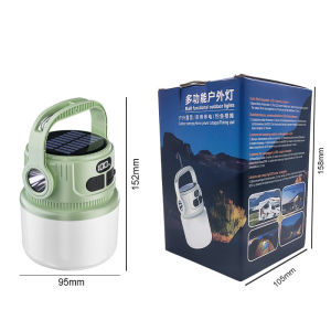 Solar Hanging LED Light Rechargeable Digital Display Outdoor Portable Light for Camping Picnics Hiking Emergency Lantern