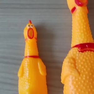 Screaming Chicken Dog Toy sound-making rubber chicken novelty pet chew and prank toy for interactive dog play and supervised chewing for Cats Dogs and Pet Owners Pet Care Indoor Pet Use