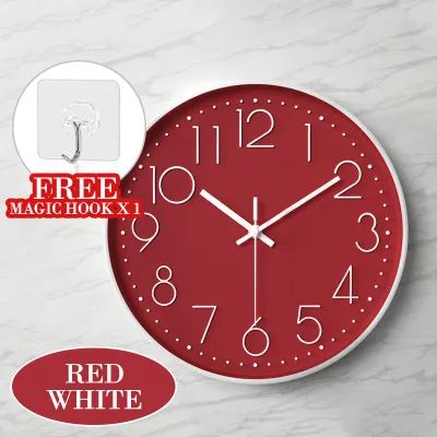30cm Japan Silent Digital Wall Clock Quartz Movement Clocks Living Room Home Decor