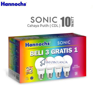 Paket Lampu Led Hannochs Sonic 10 Watt Beli 3 Gratis 1 Isi 4 Pcs