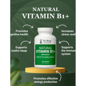Dr. Berg Allithiamine B1 Complex Capsules 60 Count Natural Vitamin B1+ Multi B Vitamin Blend Gentle Oral Supplement for Working s Daily Energy & Body Nourishment Support