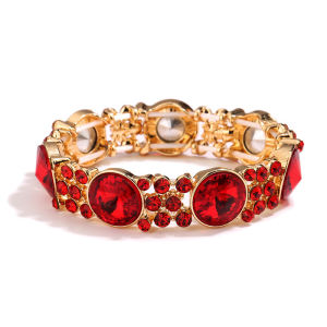 Cross-border best-selling colorful round stone bracelet fashionable and versatile high-quality light luxury womens bracelet wholesale