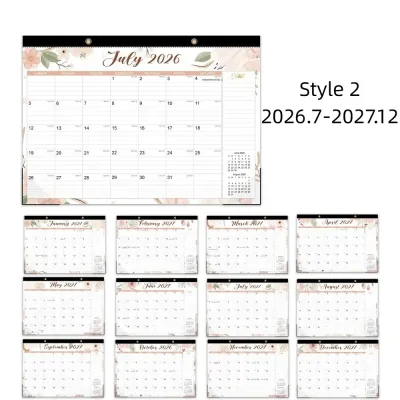 MESSUE Creative Wall Calendar with Hanging Hole 2027 Floral Wall Calendar Daily Schedule To Do List English Calendar Home Decoration