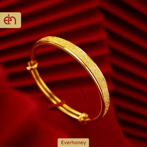 Everhoney 1pc Womens 916 Gold Plated Luxury Expandable Bangle  Bracelet for Women Girl Ladies Jewelry Wedding Gift