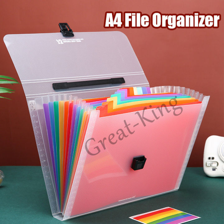 Great-King 13 Pockets Plastic Expanding Accordion Folders, Letter Size ...