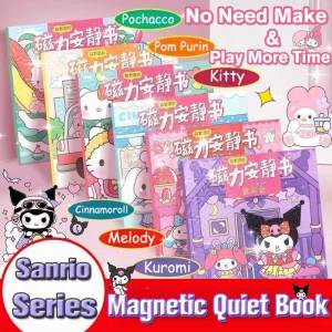Sanrio Magnetic Quiet Book No Need Make Melody Kuromi Cinnamoroll Magnetic Attraction Book DIY Story Puzzle Toy for Kids Girl Boys