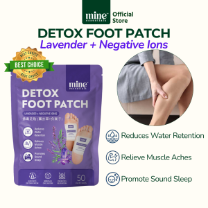 MINE Detox Foot Patch – Lavender + Negative Ions –  Remove water Retention | Relieve muscle aches | Promote Relaxation | Promote sound sleep | Promote blood Circulation