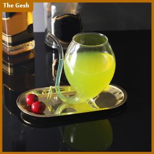 [The Gesh] Wine Whiskey Glass Heat Resistant Sucking Juice Milk Drinking Tube Straw Cup Creative Wine Glass High Quality Glass Cup