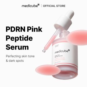 Medicube PDRN Pink Peptide Serum 30ml 1% Salmon PDRN & 5 Peptide Complex Improve Uneven Skin Tone Fade Dark Spots And Acne Marks Deep Hydration Firming Brightening Daily Facial Repair Essence