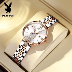 America PLAYBOY luxury watch for women 2022 original waterproof fashion diamond roman scale calendar rose gold stainless steel quartz watch