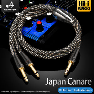 Dây cáp âm thanh HIFI 6.5mm sang đôi 6.5mm lõi đồng 6N OFC đầu nam chia Y dùng cho Mixer Loa Amplifier.