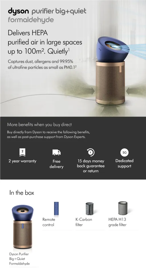 Dyson Purifier Big+Quiet Formaldehyde Air Purifier BP04 | For Haze