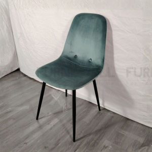 Furnimall Modern Chesterfield Velvet Fabric Dining Chair Kerusi Makan Baldu Restaurant Chair 餐椅