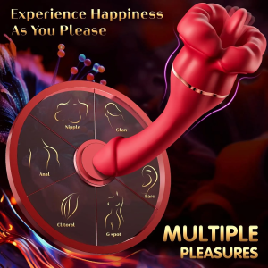 3 in 1 Rose Vibrators for Ladies 10 Flapping & Licking & Vibrating Modes Body Safe Silicone Waterproof Female Dildo Adult Toys Women Toy G-spot stimulator