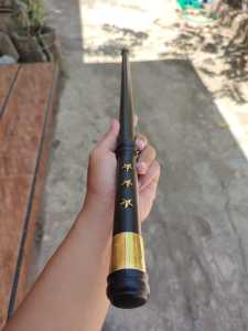 Tongkat Kayu Kelor Hitam Komando Variasi Alpaka Militer Bintang 3