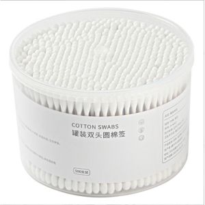 Hộp 500 Cái Tăm Bông Ngoáy Tai 2 Đầu Tiện Lợi Chất Liệu Bông Cotton Thấm Hút Tốt An Toàn Cho Người Lớn Và Trẻ Em
