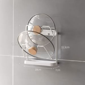 DXL Kitchen Rack Pot Cover Rack Shelf Wall-mounted Punch-free Storage Rack Multi-layer Chopping Board Rack Cutting Board Rack