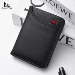 LouisWill Mens Wallet Simple Short Wallet Soft PU Business Wallet Multi-Card Position Wallets Mini Travel Purses Coin Pouch ID Credit Cards Holders