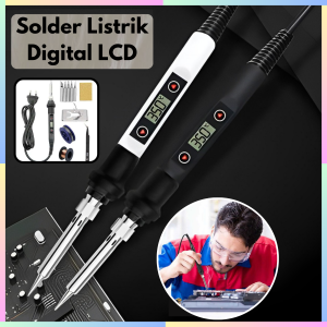 FAST DELIVERY DIYE Solder Listrik Super Panas Digital LCD 80W Servis Elektronik Full Set Lengkap