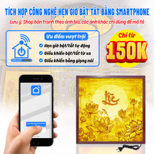 Đèn Hào Quang Chữ Lộc In Tranh Trúc Chỉ Vuông Trang Trí Phòng Thờ Bàn Thờ Treo Tường TC-TV-76
