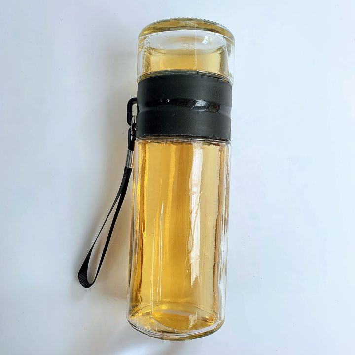 Glass Water Bottle With Tea Infuser Filter Tea Separation Portable