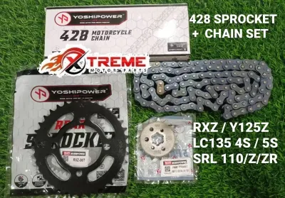 RXZ Y125 Y125Z LC135 4S 5S SRL 110 /Z/ZR 428 YOSHIPOWER RACING CHAIN SPROCKET RANTAI SET