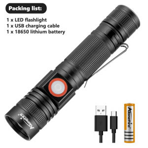 Alonefire X003 LED Flashlight XML-T6 3 Mode Zoomable Usb Torch Suitable Outdoor Camping Lights 1000 Lumens Mini 18650 Torch
