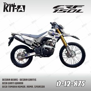 Sticker Decal Motor CRF 150l Variasi Stiker Motif Supermoto Putih I2-442 I2-875