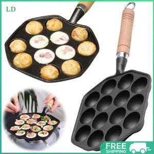 COD [Free Shipping] Takoyaki Grill Plate 14 Holes Non Stick Cast Iron Non Slip Base for Easy and Fast Takoyaki Preparation at Home