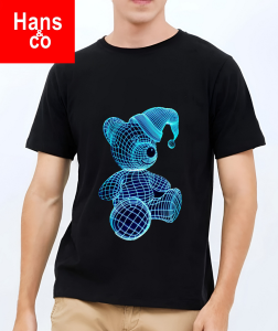 Kaos Pria 3 Dimensi Motif Animasi Blue Bear Tshirt Oblong Katun 24s H050 By Hans & co
