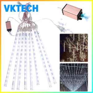 8Pcs 30CM LED Meteor Shower Rain Lights Wear Resist Tubes Meteor Rain Light IP65 Waterproof Shiny Xmas Lights for Christmas Holiday Decoration
