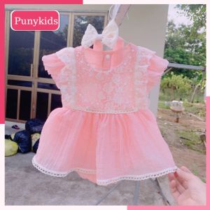 Váy Bé Gái Sơ Sinh PUNYKIDS. Body Đầy Tháng Cho Bé Tặng Kèm Mũ Và Tất. Bodysuit Cho Bé Sơ Sinh 0-12 Tháng - Punykids