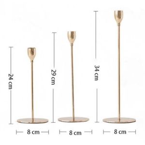 3Pcs/Set Chinese Style Metal Candle Holders Simple Golden Wedding Decoration Bar Party Living Room Decor Home Decor Candlestick