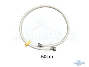BATHKITCHZ 30-100cm White High Pressure Flexible Hose Pipe SUS 304 Standard Fitting Toilet Kitchen