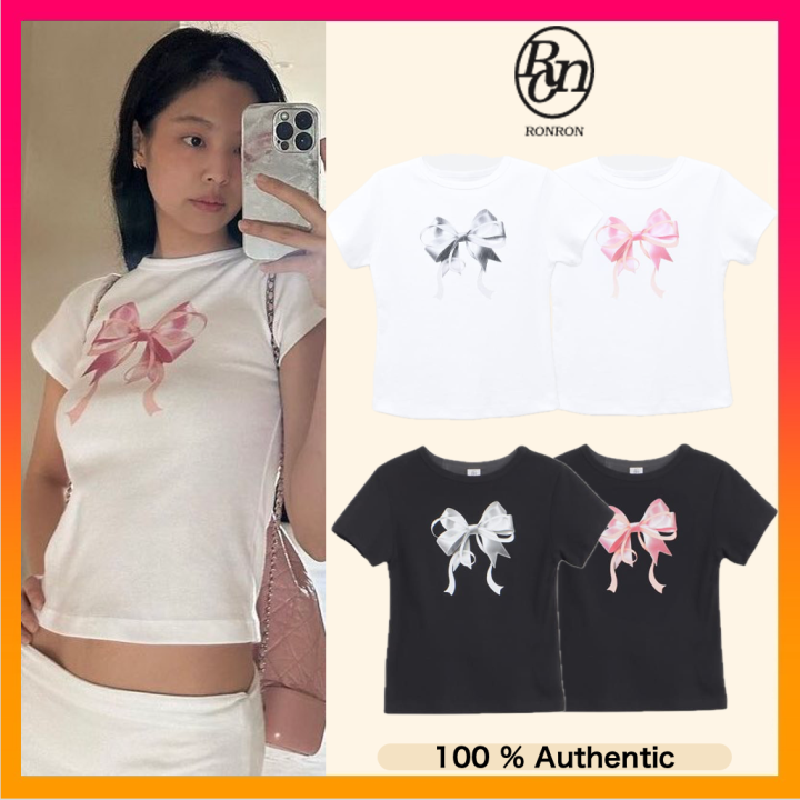 BLACKPINK & Celebrity's PICK] RONRON Double Ribbon Slim Crop