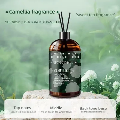 Large Bottle 500ML Essential Oil Diffuser Refill Aromatherapy Refill Home Air Freshener Oil Scent Fire-free Hotel Perfume Fragrances Rattan Sticks