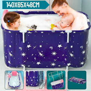 BERGARANSI Xueqin 140x65x48cm Bathtub Bak Mandi SPA Lipat Portable dewasa kolam Adult Folding Bath