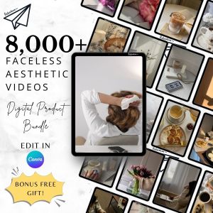 RK10 8000+ Faceless Aesthetic Videos template | Digital Template | Canva