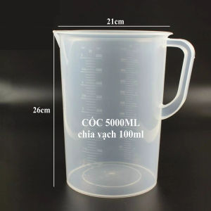 Cốc ca nhựa ✅Chất Lượng✅ chia VẠCH NỔI GÂN TRẮNG 3 Lít 5 Lít đo thể tích
