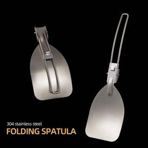 ISSI Diary Outdoor portable folding spatula lightweight camping  304 stainless steel tableware  turner fry shovel travel barbecue hiking portable frying shovel tableware picnic soup spoon colander