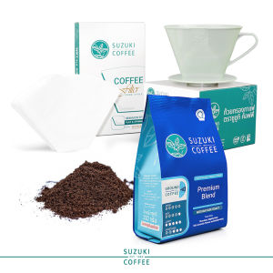 ชุดกาแฟดริป SUZUKI COFFEE คั่วเข้ม Premium Blend