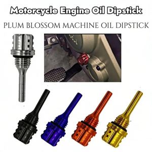 Motorcycle Engine Oil Dipstick CNC Aluminum Alloy Hexagon Lightweight Universal Replacement Leak Resistant Maintenance
