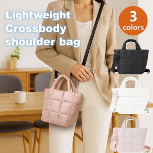 [Lightweight and versatile] Quilted Crossbody Shoulder Bag Solid Color Cute Plaid Quilted Handbag Women Large Capacity