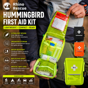 HL018 RHINO RESCUE Hummingbird Ultralight Outdoor First Aid Kit | Hiking Travel & EDC Emergency Survival Pouch