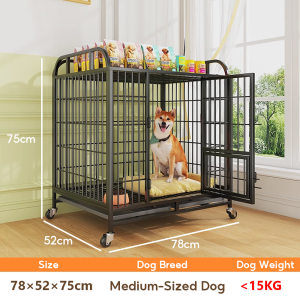 Sturdy Extra Large Space Dog Cage With Storage Shelf Heavy-Duty Dog Crate For Large Breeds Pet Cage