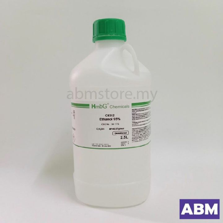 Ethanol Alcohol 95% / Ethanol Absolute 99% Denatured, HmbG (2.5 Litre ...