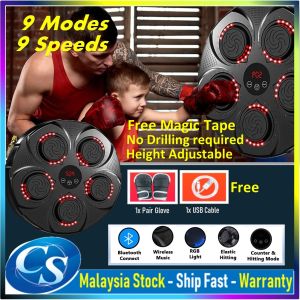 Bluetooth LED Smart Music Boxing Target Wall Mounted Boxing Trainer Pad with Gloves For Indoor Gym Children Adults 拳擊