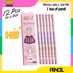 (READY STOCK) 12pcs Kuromi Melody Capybara Pencil Sketch Wooden Lead HB Children Drawing School Writing 12支卡皮巴拉美乐蒂库洛米铅笔