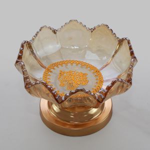 Mangkuk Buah Mangkok Kaca Golden Moon Glass Fruit Candy Bowl Dessert Table