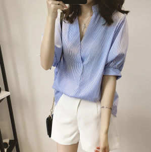 LEAShop เสื้อสาวออฟฟิตทรงงสวย คอวีเพิ่มดีเทลแขนตุ๊กตาน่ารักๆ ราคาดีๆที่จัดมาเพื่อคุณ